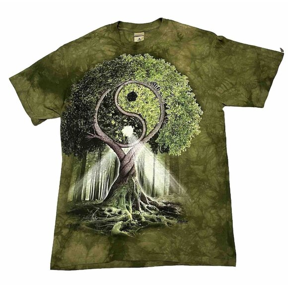 The Mountain T Shirt Yin Yang Tree Tie Dye Michael McGloin 2011 Art Size Medium - Picture 1 of 6